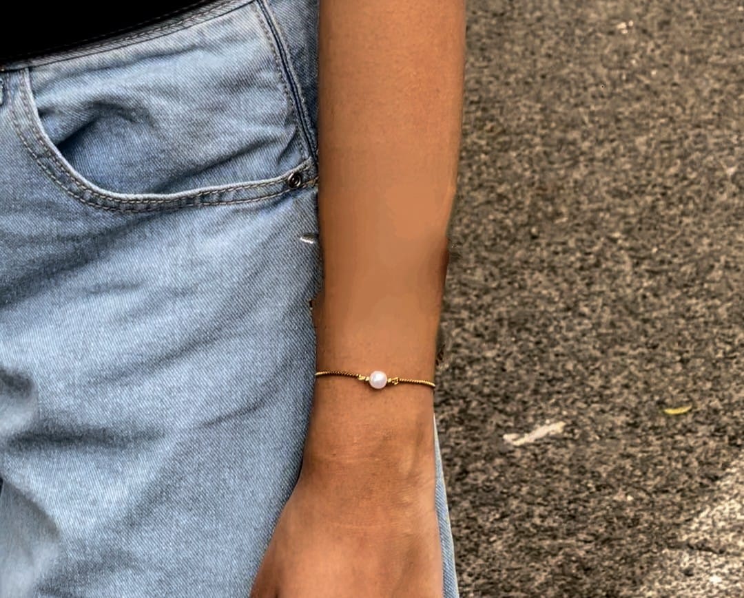 Pearl charm bracelet